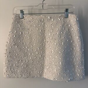 Zara White Sequin Mini Skirt